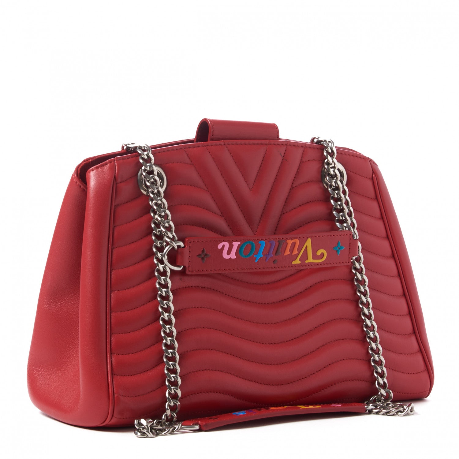 Louis Vuitton Calfskin New Wave Chain Tote Ecarlate 3 of 9