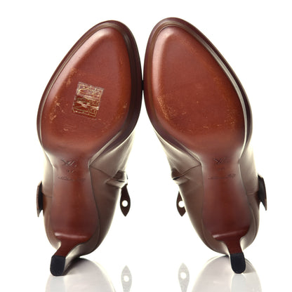 Louis Vuitton Calfskin Belted Ankle Boots 37 Cognac 5 of 8