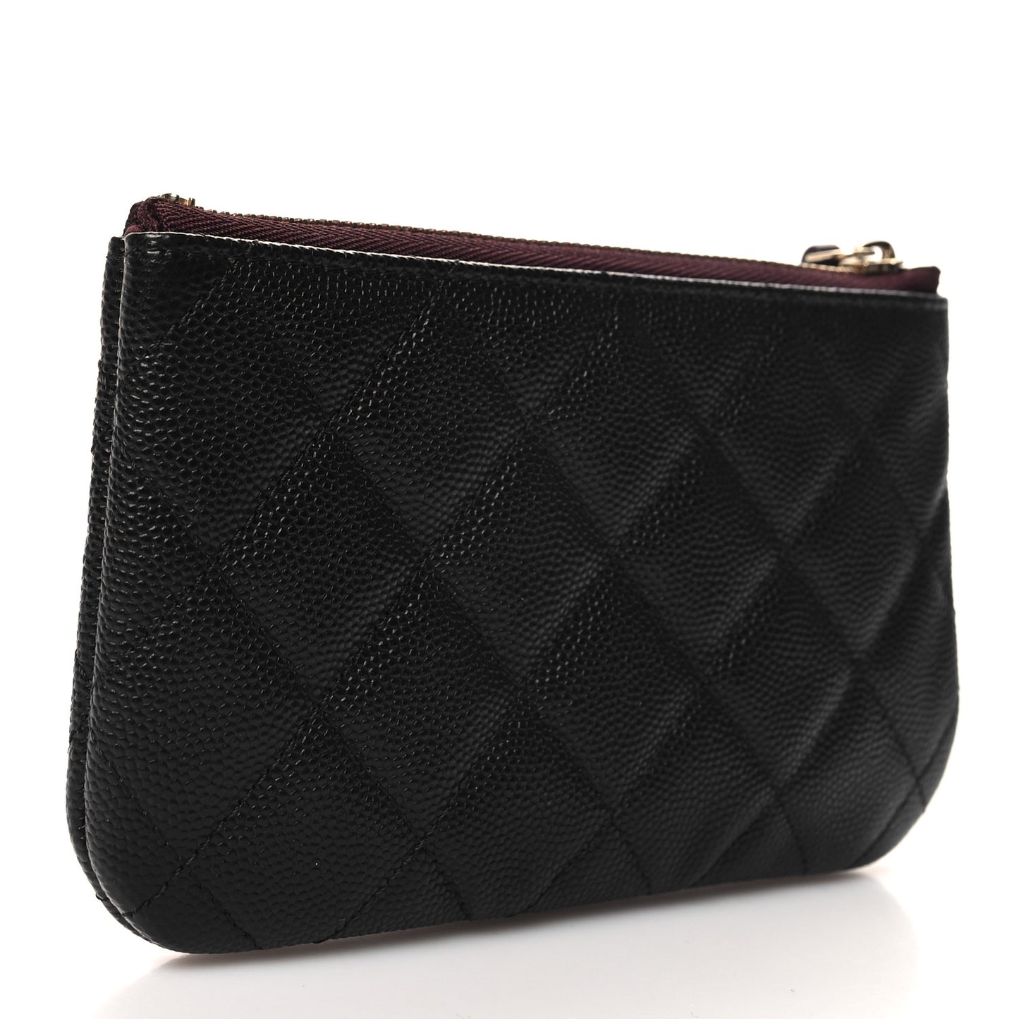 Caviar Quilted Small Cosmetic Case Black