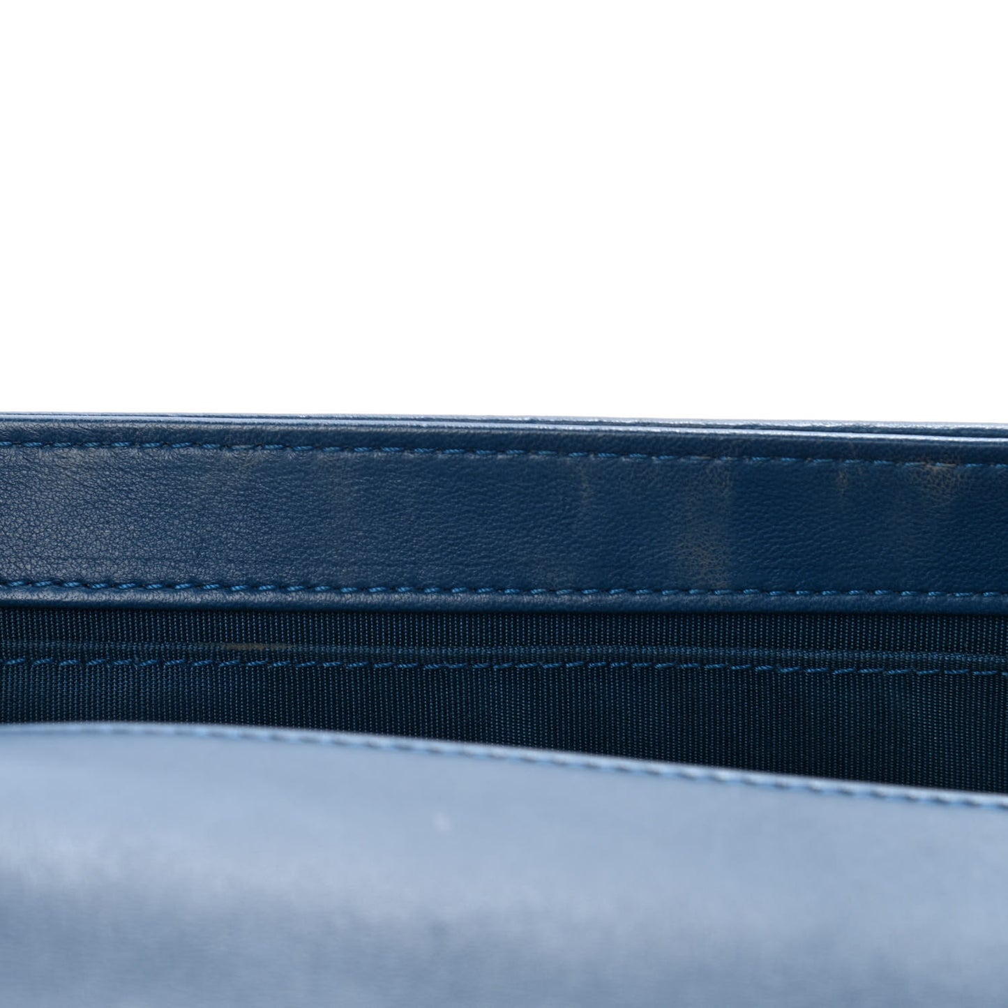 Calfskin Chevron Quilted New Medium Boy Flap Blue