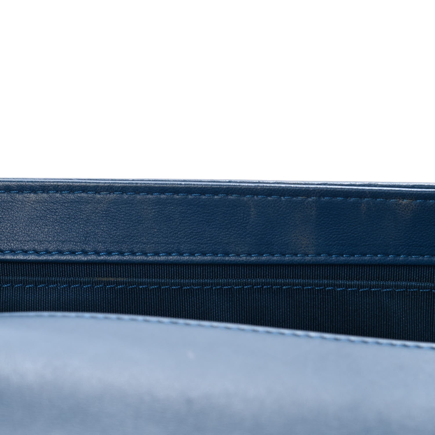 Chanel Calfskin Chevron Quilted New Medium Boy Flap Blue 6 of 13