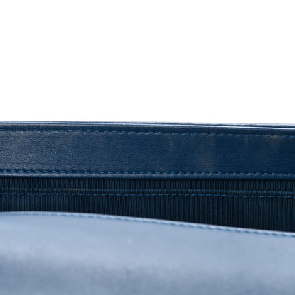 Chanel Calfskin Chevron Quilted New Medium Boy Flap Blue 6 of 13