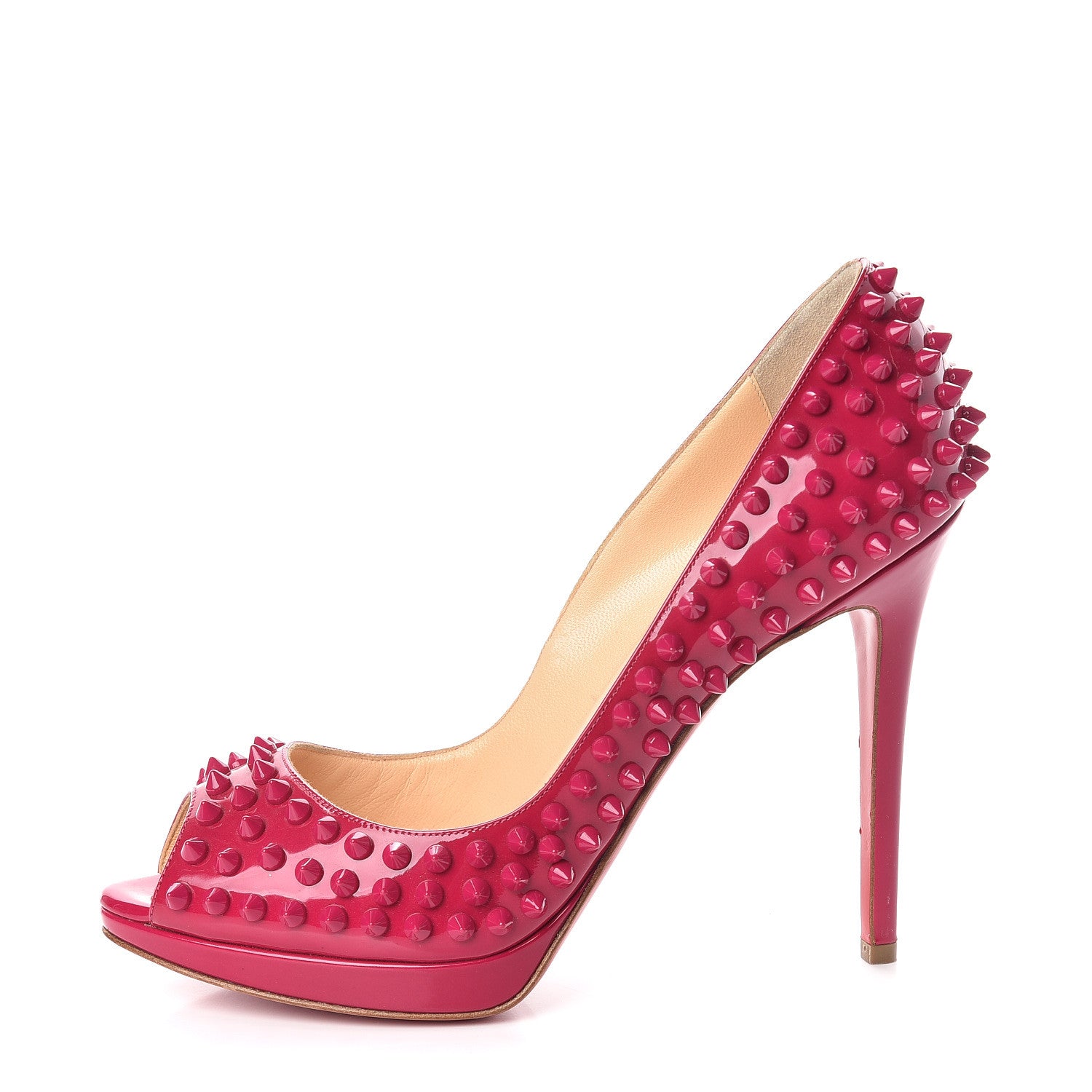 Christian Louboutin Patent Yolanda Spikes 120 Pumps 39.5 Grenadine 1 of 10