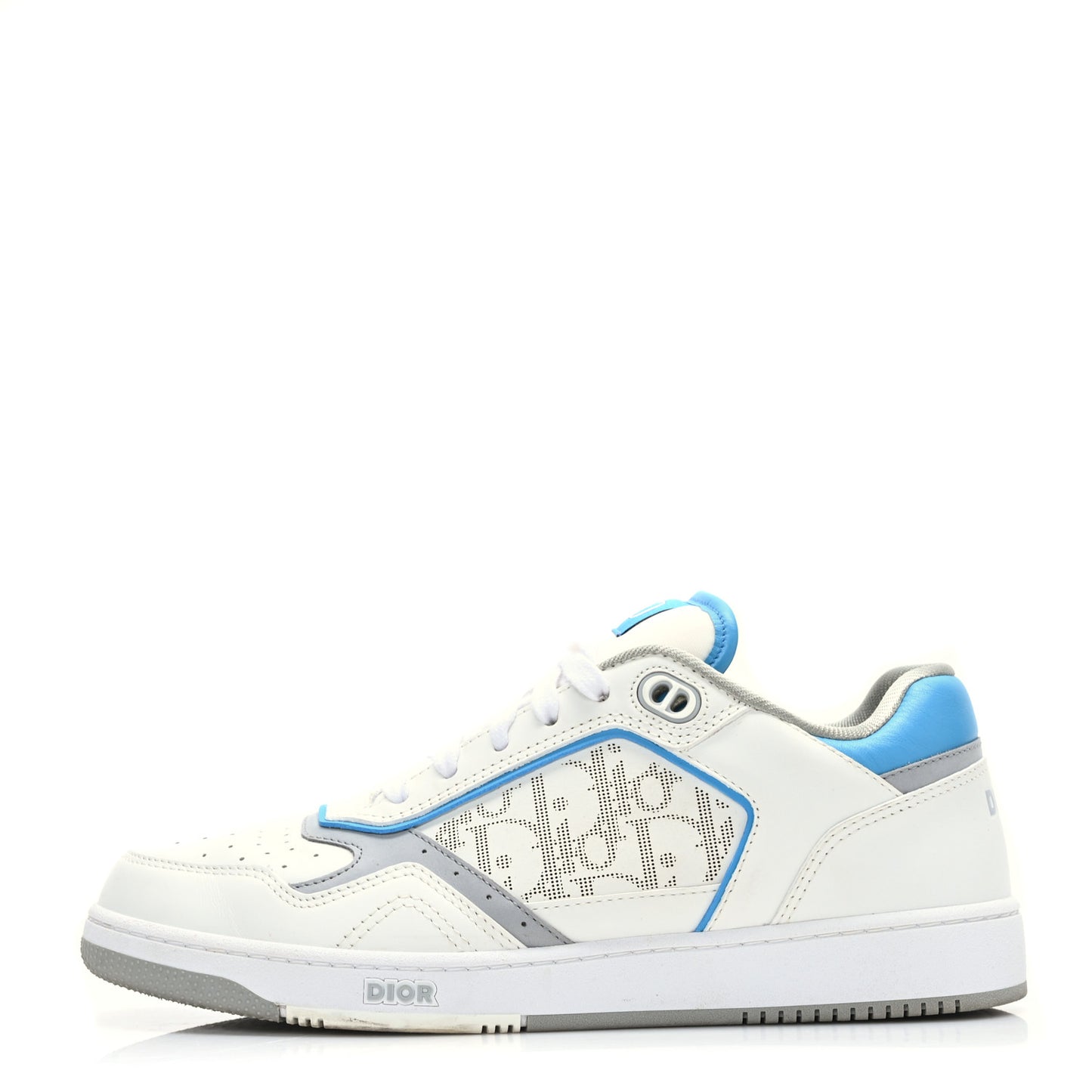 Smooth Calfskin Oblique Galaxy Perforated Mens B27 Low Top Sneakers 40 Beige Blue