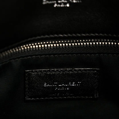 Saint Laurent Lambskin Quilted Medium Loulou Puffer Monogram Chain Satchel Black 6 of 13