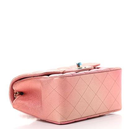 Chanel Metallic Lambskin Quilted Ombre Mini Square Flap Pink 4 of 11