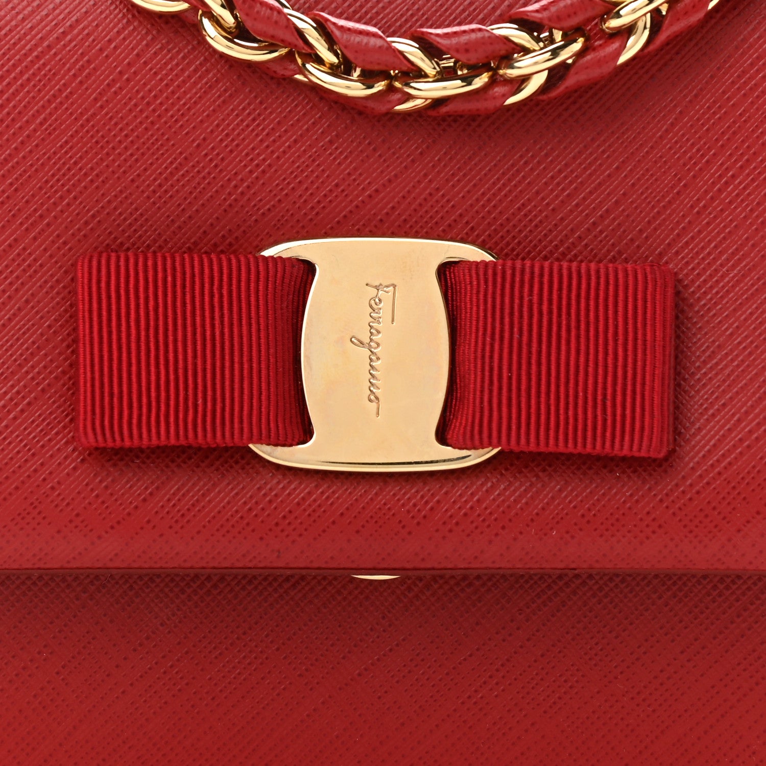 Salvatore Ferragamo Printed Calfskin Mini Ginny Shoulder Bag Rosso 9 of 10