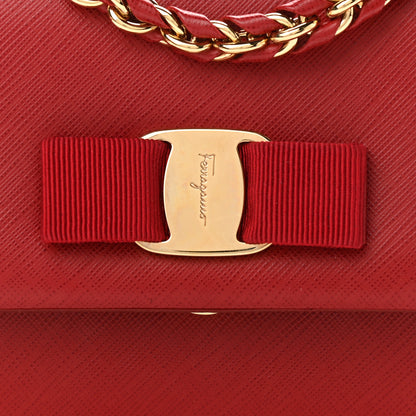 Salvatore Ferragamo Printed Calfskin Mini Ginny Shoulder Bag Rosso 9 of 10