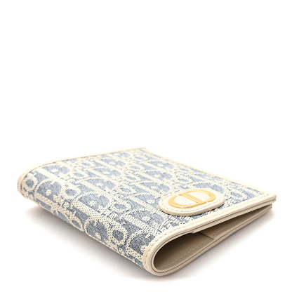 Christian Dior Oblique 30 Montaigne Passport Holder Blue Light Biscuit 4 of 7