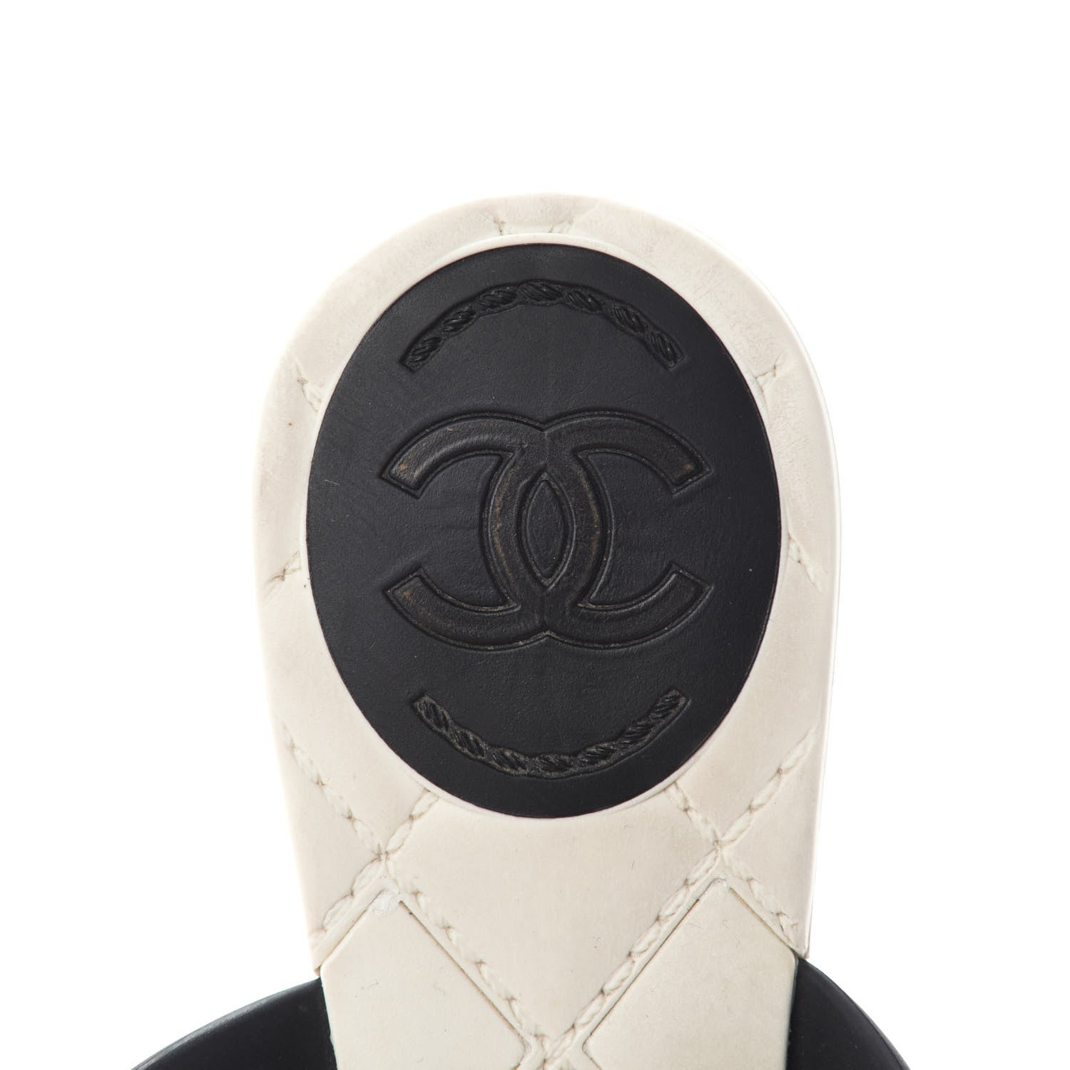 Chanel Jelly Quilted Camellia Thong Sandals 36 Black White 9 of 9