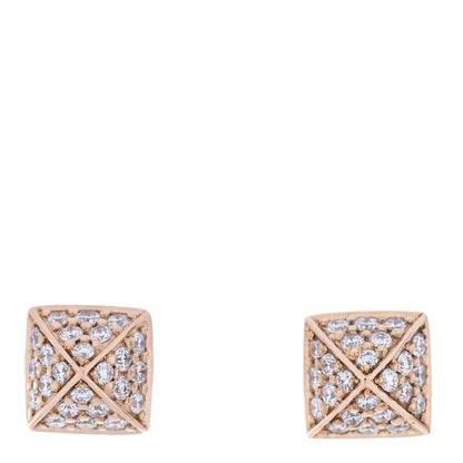 Hermes 18K Rose Gold Diamond Clou d'H Stud Earrings 1 of 6