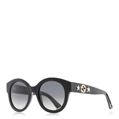 Gucci Round Frame Star Sunglasses GG0208S Black 1 of 9