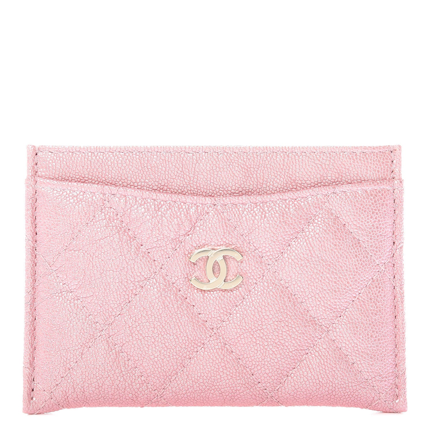 Chanel Iridescent Caviar Quilted Card Holder Rose Pink 1 of 9