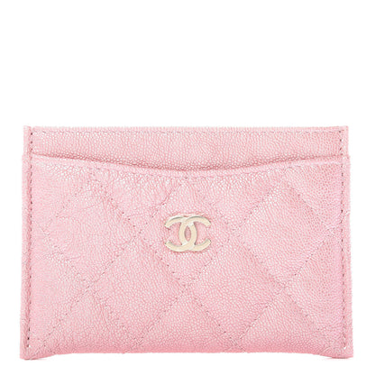 Chanel Iridescent Caviar Quilted Card Holder Rose Pink 1 of 9