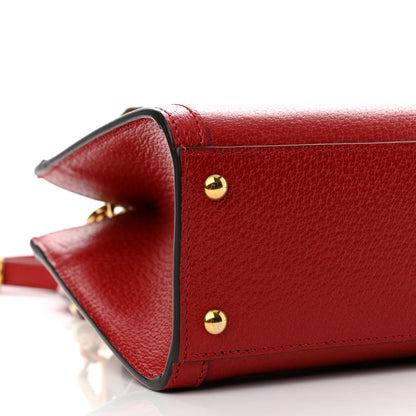 Gucci Textured Dollar Calfskin Web Mini Diana Tote Bag Red 9 of 11