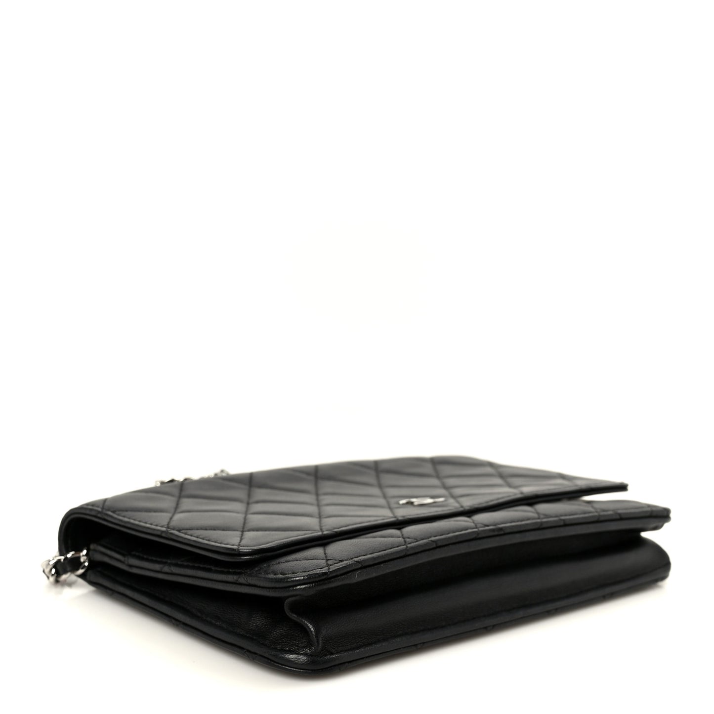Lambskin Quilted Wallet On Chain WOC Black