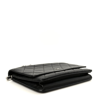 Chanel Lambskin Quilted Wallet On Chain WOC Black 4 of 11