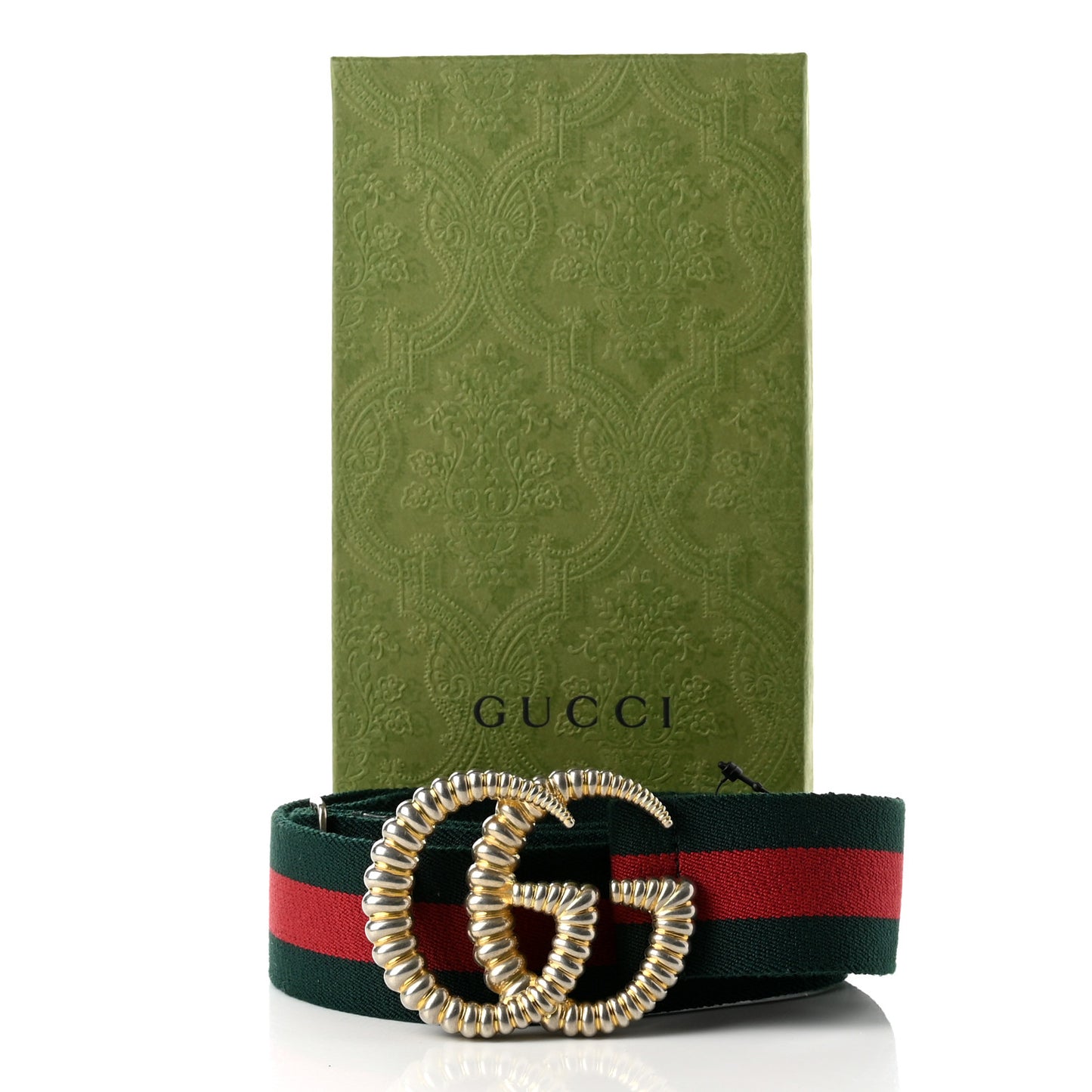 Canvas Torchon Double G Web Belt 85 34 Verde