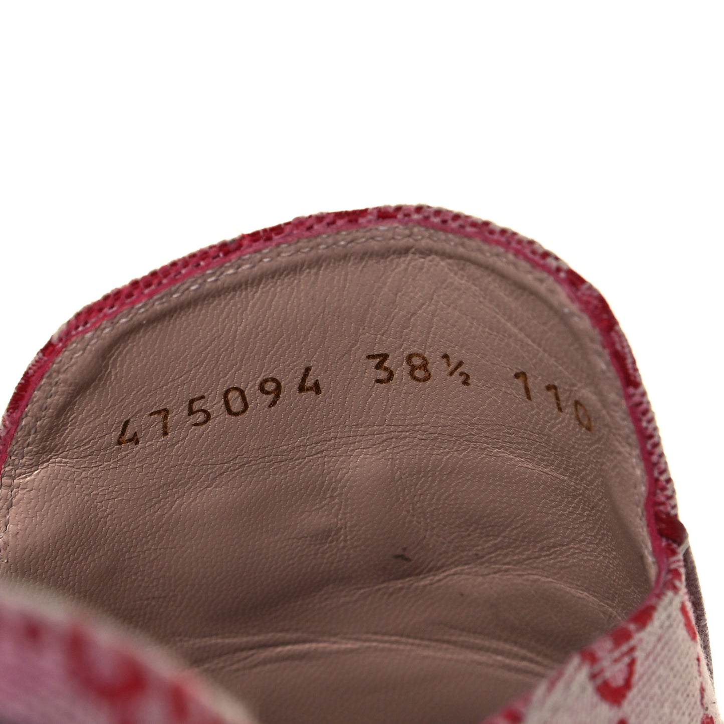 Canvas GG Monogram Horsebit Womens Princetown Slippers 38.5 Gardenia Hibiscus Red