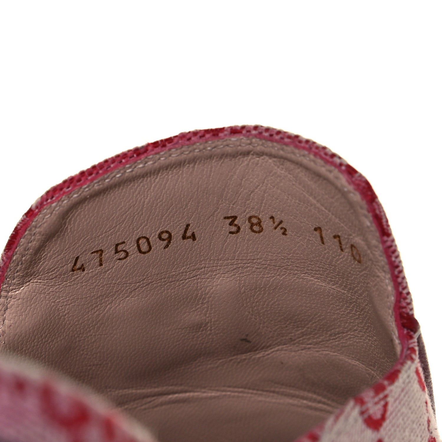 Gucci Canvas GG Monogram Horsebit Womens Princetown Slippers 38.5 Gardenia Hibiscus Red 8 of 10