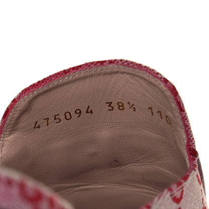 Gucci Canvas GG Monogram Horsebit Womens Princetown Slippers 38.5 Gardenia Hibiscus Red 8 of 10