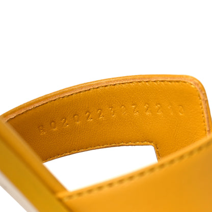Hermes Calfskin Oran Sandals 37 Jaune Citron 8 of 8