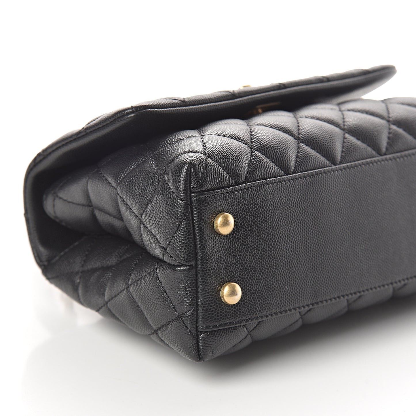 Caviar Quilted Mini Coco Handle Flap Black