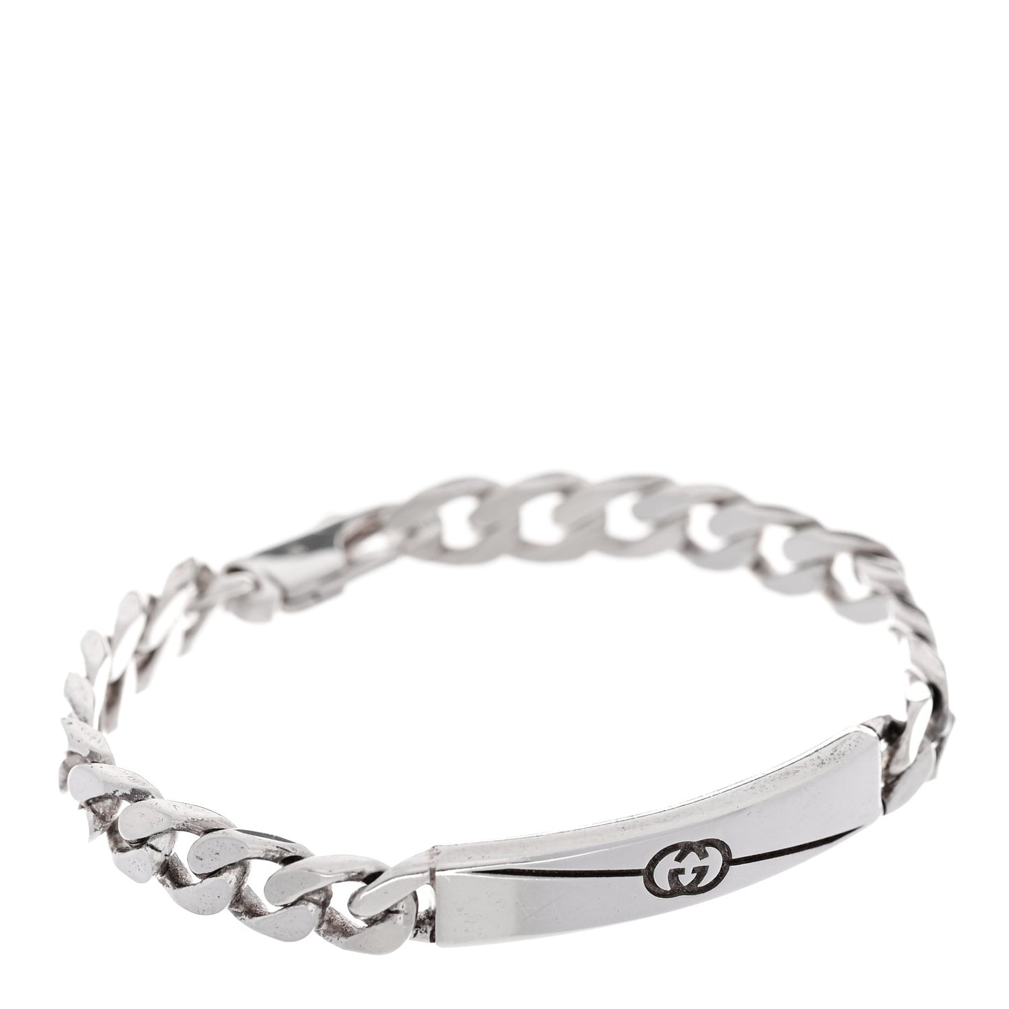 Sterling Silver Diagonal Interlocking G Chain Bracelet