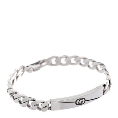 Gucci Sterling Silver Diagonal Interlocking G Chain Bracelet 1 of 4