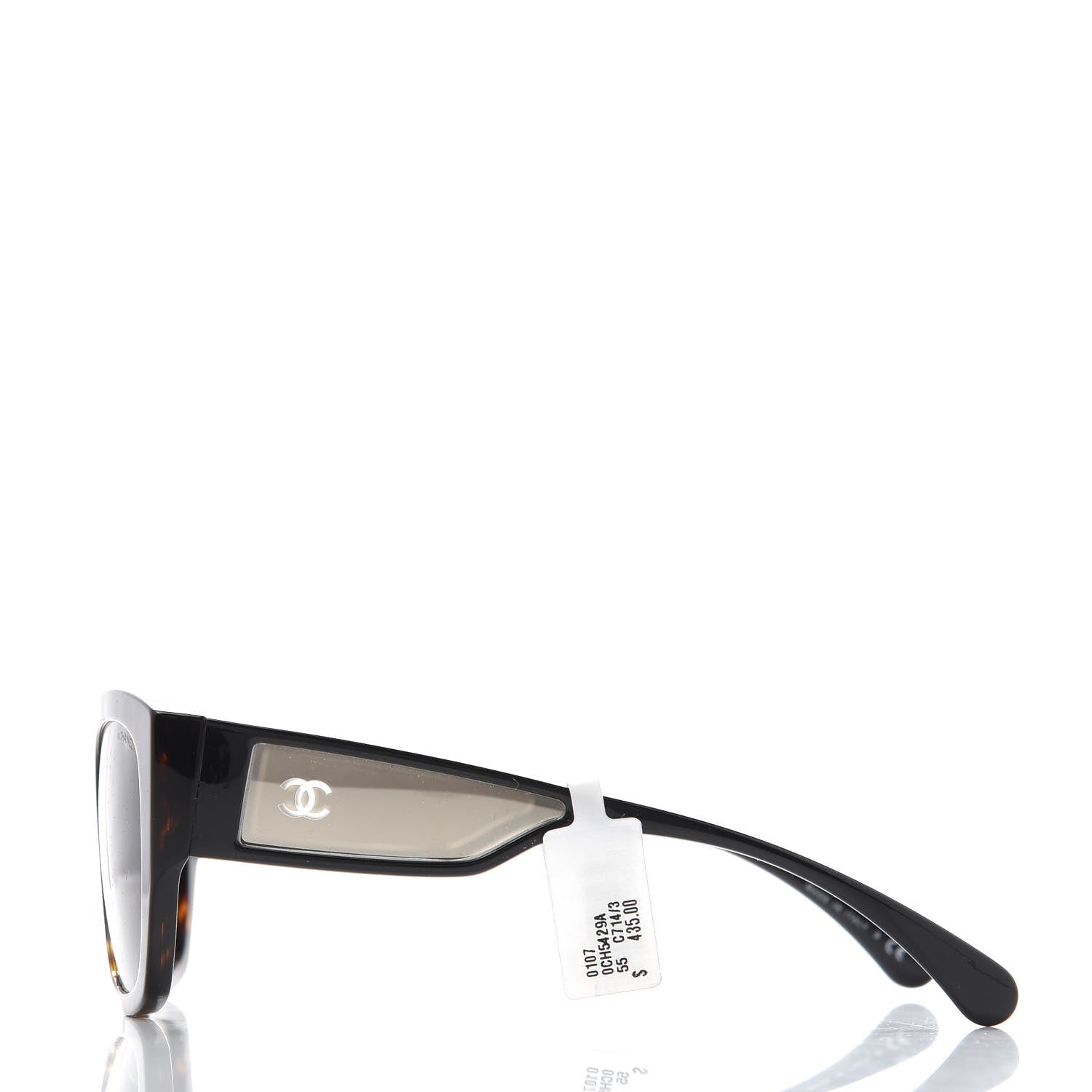 Chanel Acetate 18K White Gold Butterfly Sunglasses 5429 Dark Tortoise 3 of 9