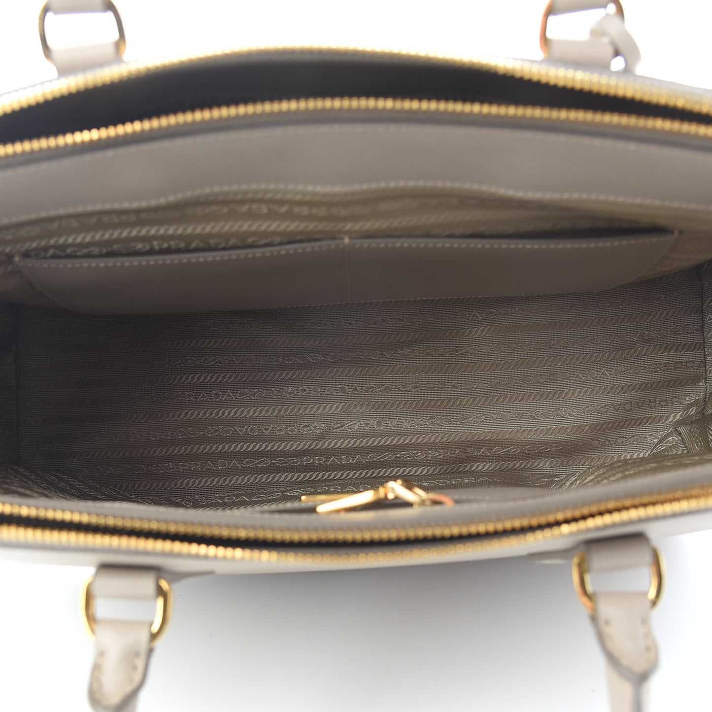 Saffiano Medium Galleria Double Zip Tote Pomice
