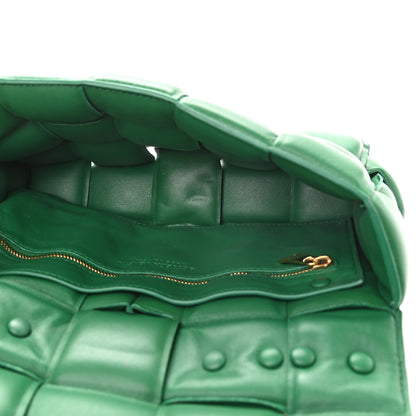 Bottega Veneta Lambskin Maxi Intreccio Padded Chain Cassette Crossbody Bag Racing Green 5 of 9