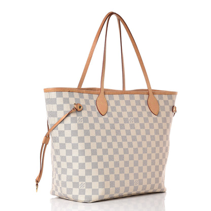 Louis Vuitton Damier Azur Neverfull MM Rose Ballerine 3 of 13