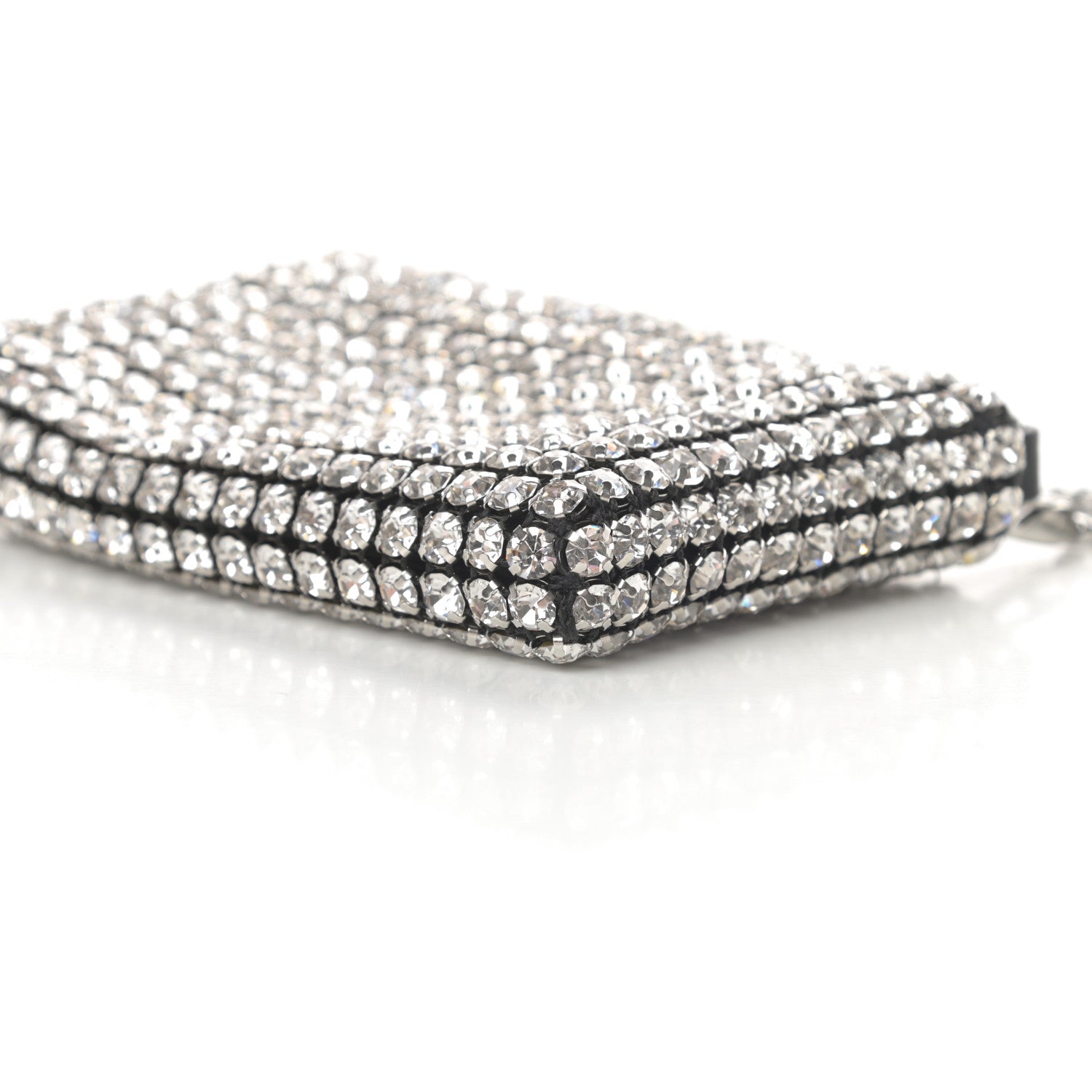 Alexander Wang Mesh Crystal Rhinestone Nano Heiress Shoulder Bag Black Silver 10 of 11