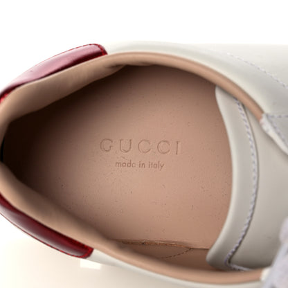 Gucci Calfskin Web Bee Embroidered Womens Ace Platform Sneakers 38.5 White 7 of 11