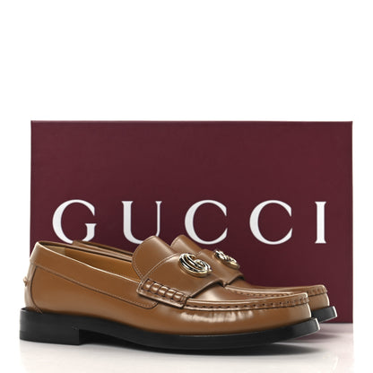 Gucci Calfskin Millennial Ribot Womens GG Loafers 37 Luminious Wood 11 of 11