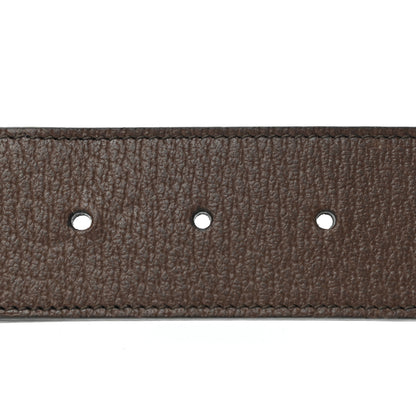 Gucci Monogram Jumbo GG Textured Dollar Calfskin Double G 40mm Belt 80 32 Camel Ebony 3 of 6