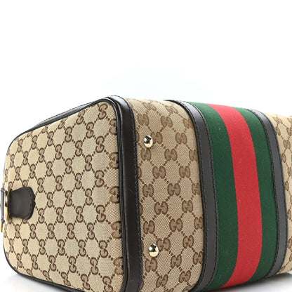 Gucci Monogram Vintage Web Medium Boston Dark Brown 4 of 9