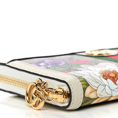 Gucci GG Supreme Monogram Flora Ophidia Zip Around Wallet White 8 of 10