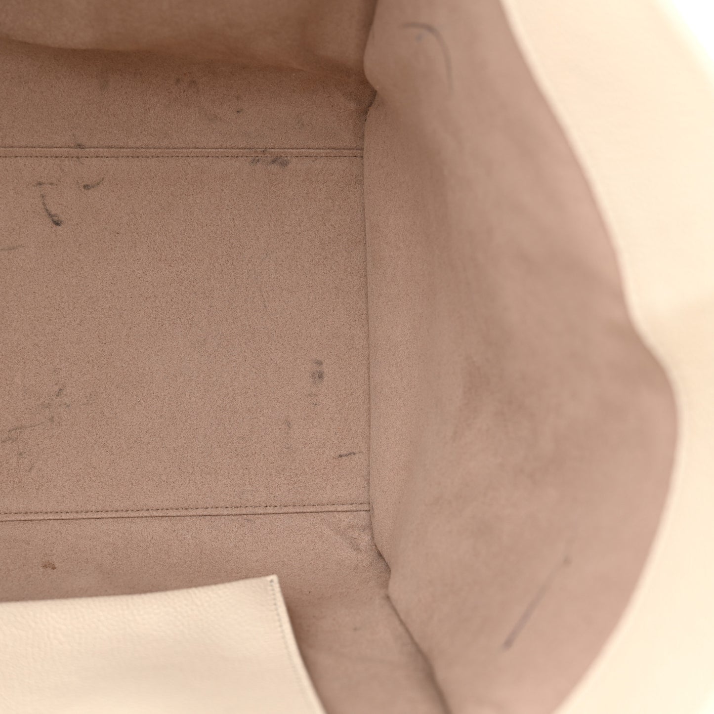 Grained Polyurethane Large Tara Tote Bag Chalk