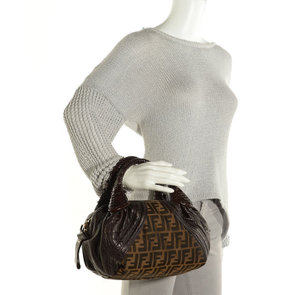 Fendi Zucca Nappa Nuvolata Vitello Tortuga Spy Bowler Tobacco Moro 2 of 10