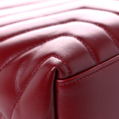 Saint Laurent Calfskin Y Quilted Monogram Medium Loulou Chain Satchel Rouge Legion 11 of 16