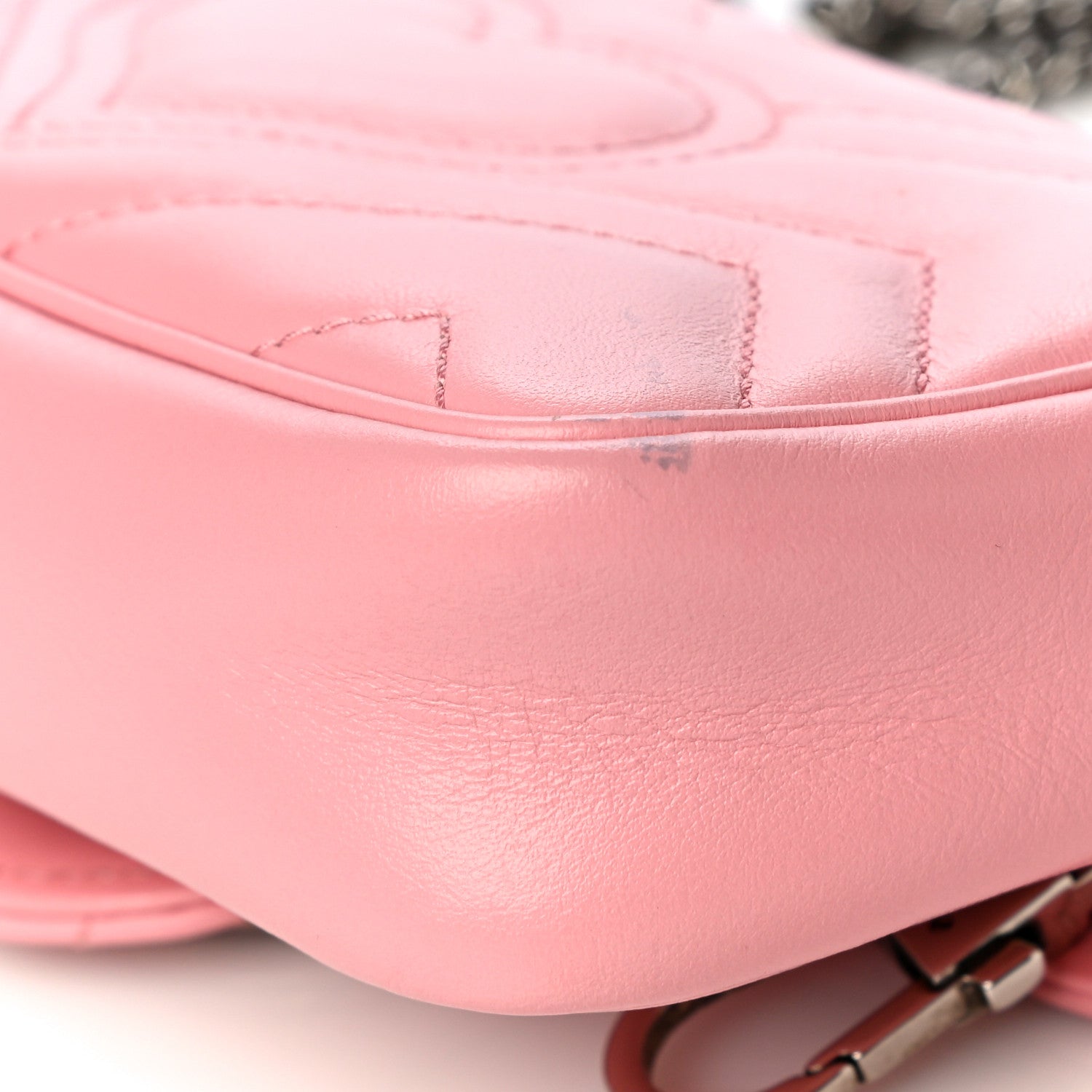 Gucci Calfskin Matelasse Super Mini GG Marmont Shoulder Bag Wild Rose 11 of 11