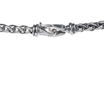 David Yurman Sterling Silver Pave Diamond 8mm Wheat Chain Necklace 5 of 5