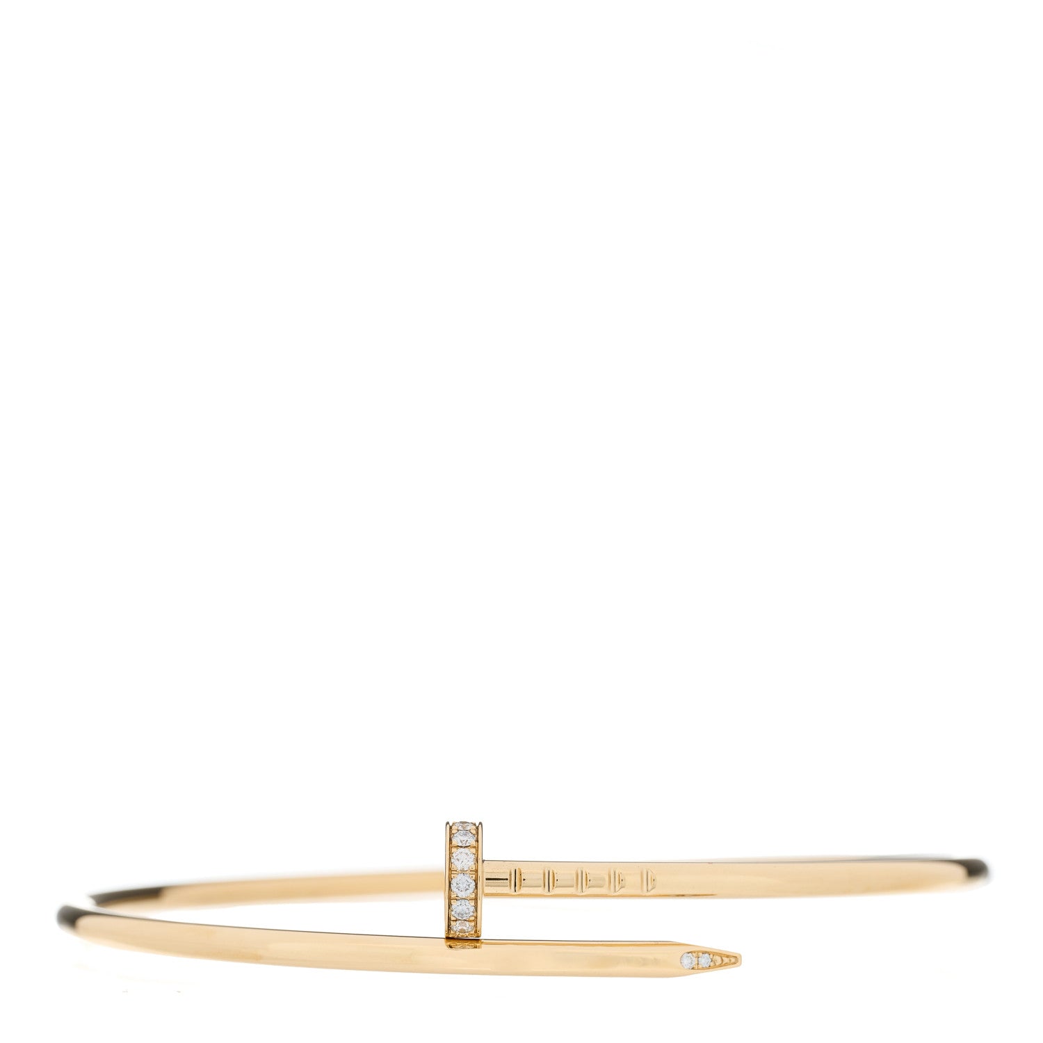 Cartier 18K Yellow Gold Diamond Small Juste Un Clou Bracelet 17 1 of 4