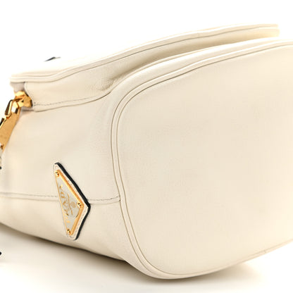 Prada Glace Calfskin Logo Mini Bucket Crossbody Bag White 9 of 10