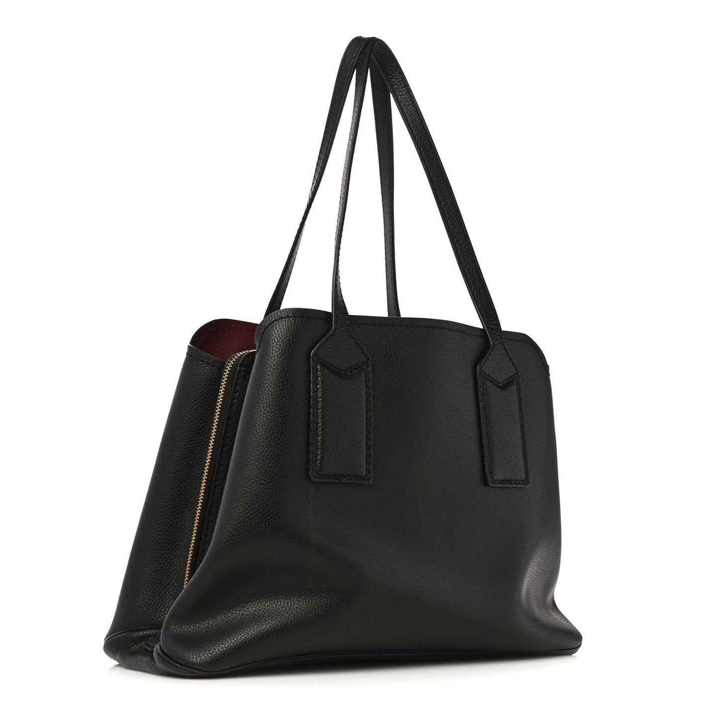 Pebbled Calfskin Editor Shopping Tote Black