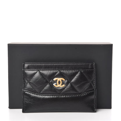 Chanel Aged Calfskin Quilted Gabrielle Card Holder Black 9 of 9