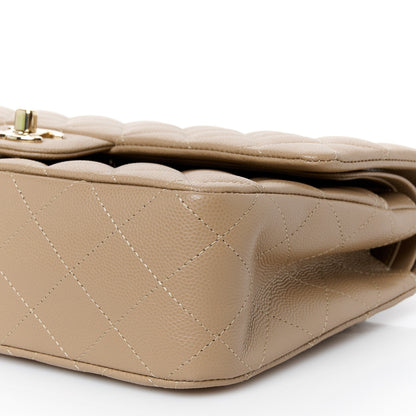 Chanel Caviar Quilted Medium Double Flap Dark Beige 12 of 13