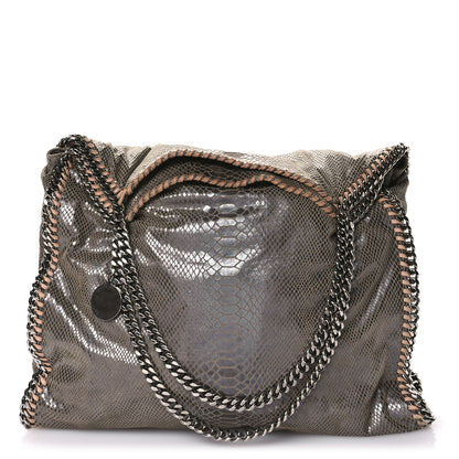 Stella McCartney Metallic Eco Python Large Falabella Tote Dark Grey 1 of 12